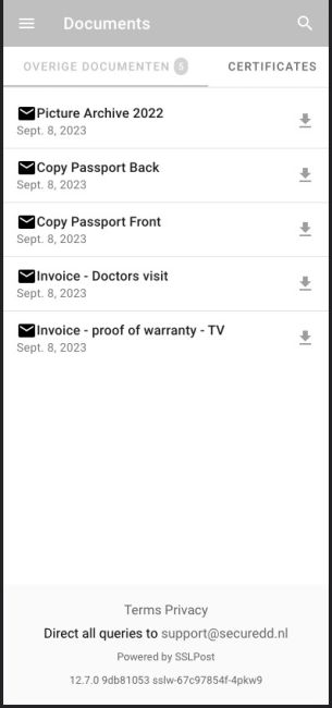 Sequredd Software digital eSafe screenshot